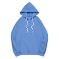 thumbnail image 4 of CQONEPT Women's Sherpa Lined Sweatshirts Drawstring Hoodies Dressy Casual Hooded Winter Outdoor Clothes with Pockets Light Blue 2XL, 4 of 5