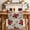 Red Green Beige, variant on Christmas Poinsettia Table Runner 60 Inches Long Farmhouse Dress Scarves, Xmas Red Flowers Pine Cones Vintage Dining Tablerunner for Coffee Table/Kitchen Island/Party Décor, 13" x 60"