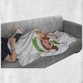 thumbnail image 5 of Elf Soft Flannel Fleece Throw Blanket, Elves and Reindeer on Sleigh Christmas Characters, Cozy Plush for Indoor and Outdoor Use, 60" x 80", White Multicolor, by Ambesonne, 5 of 5
