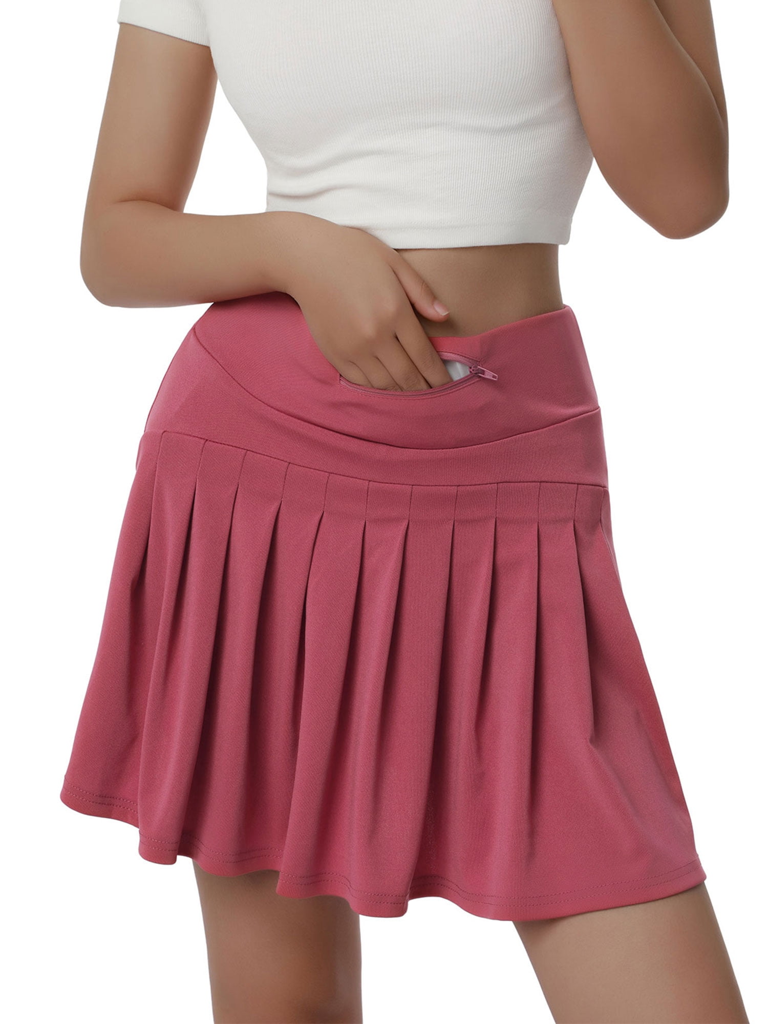 Caitzr Pleated Tennis Skirt for Women with Pockets High Waisted Golf