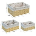 thumbnail image 6 of Frogued Storage Basket Flower Pattern Wear Resistant Fabric Multifunction Handmade Rattan Sundries Storage Bin for Home (Grey,L), 6 of 13