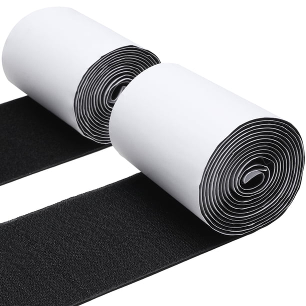 Cinta de velcro MAXECHO de 11 cm x 2 m con adhesivo, negra