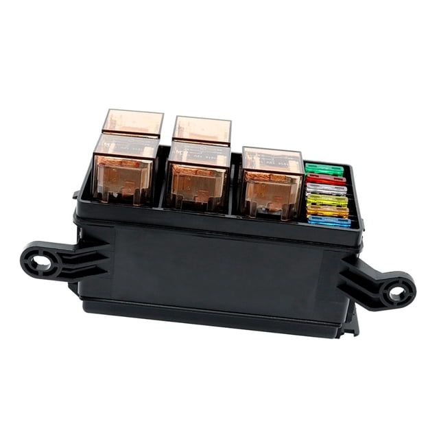Caja de relés de 12 ranuras 6 ranuras de relés 6 ATC / ATO bloque de soporte de fusibles e MABOTO Portafusibles