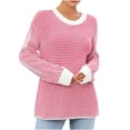 thumbnail image 2 of Aqestyerly Cardigans Tricotés pour Femmes Chandail Col Rond Coloré Manches Longues Rayé Chaud, 2 of 8