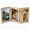 Beige, variant on Tabletop Picture Frame Wood Trifold Hinged Photo Frame with 3 Openings, Table decor Family Picture Collage, with Real Glass 4" x 6" Black