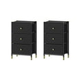 thumbnail image 1 of DECOMOMO Nightstand With Drawers | 3-Tier | End Table Storage with Baskets (Pack of 2), 1 of 8