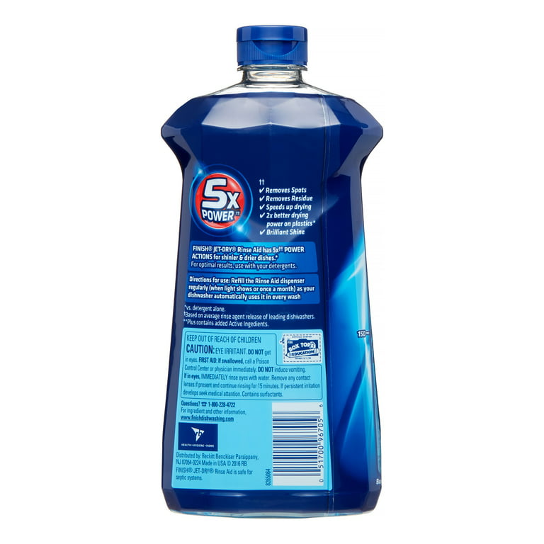  Finish Jet-Dry Rinse Agent - Liquid Hardwater Protection 32oz :  Health & Household