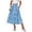 White Flower Blue Print, variant on Zeagoo Womens Casual Boho Skirt Polka Dot High Waist Pleated A-Line Swing Midi Skirts with Pockets