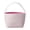 Pink, variant on Yellow Fabric Basket Tote Bag Striped With Handle Reusable For Beach Grocery And Home Decor