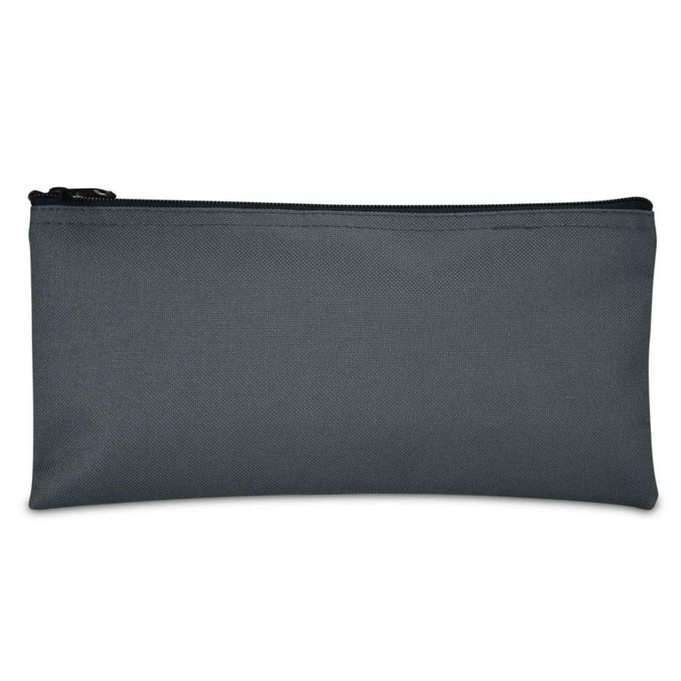 DALIX Bank Bags Money Pouch Security Deposit Utility Zipper Coin Bag in Gray