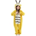 thumbnail image 2 of Uaswgudfs Bee Onesie Animal Costume, 3-12Years Plush Pajamas One-Piece Hooded Romper Sleepwear Loungewear, 2 of 6