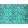 thumbnail image 1 of Ahgly Company Machine Washable Indoor Rectangle Oriental Turquoise Blue Industrial Area Rugs, 7' x 10', 1 of 4