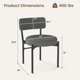 thumbnail image 3 of Costway Dining Chair Set of 2 with Curved Backrest Padded Seat & Metal Legs for Dining Room Gray, 3 of 9