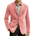 thumbnail image 6 of yuCgh Men's Corduroy Blazer Jacket, Solid Color Casual Suit Cardigan with Warm Pockets, Lightweight Fall Winter Outerwear for Business Casual & Daily Wear,Pink,XL, 6 of 6