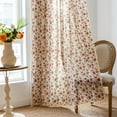 thumbnail image 2 of PixelForge Floral Curtains 84 inch Linen Farmhouse Curtains for Living Room,Flower Patterned Light Filtering Bedroom Window Curtain,1 Panel,Beige, 2 of 6