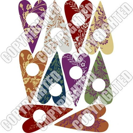 Nunn Design Collage Sheet Floral Hearts For Scrapbook - Fits