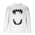 thumbnail image 5 of Zylanna Men's Long Sleeve T-Shirts, Halloween Print Loose Activewear Crew Neck Casual Tops for Men White, 5 of 5