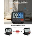 thumbnail image 4 of Digital Travel Alarm Clock for Bedroom Office: Small LCD Desk Clock with Backlight Date Temperature Snooze 12/24H Weekend Mode and Mirror, Battery Powered Folding Bedside Clock for Adult Kids, 4 of 8