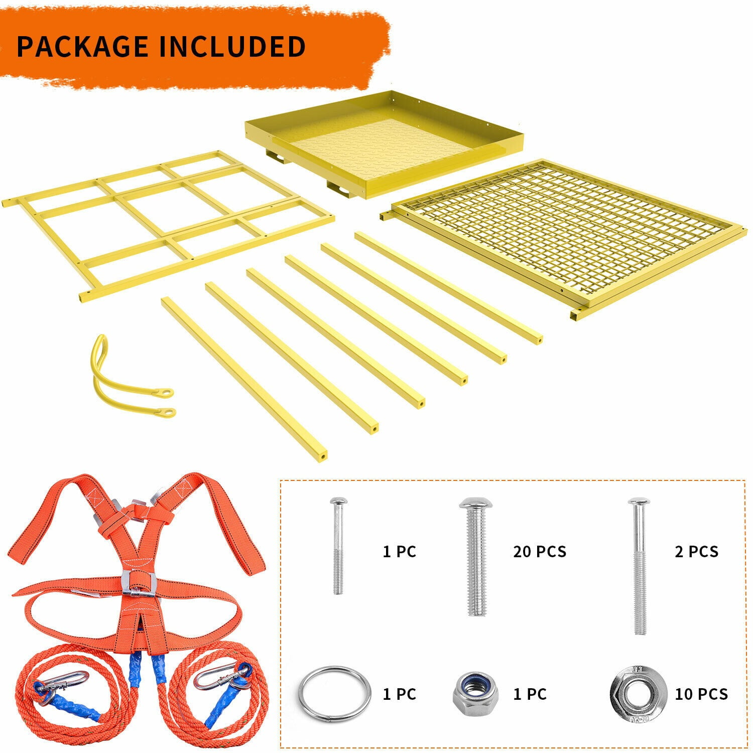 RVNI Tractor Attachments 43"x45" Forklift Safety Cage Forklift Man Basket Safety Cage 2 Person Work Platform 1300LBS