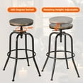 thumbnail image 3 of Homy Casa Swivel Bar Stools Set of 2, Adjustable Height Vintage for Home Kitchen Island, Walnut, 3 of 8