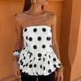 thumbnail image 4 of YHAJDS Tank Tops for Women Spring Fashion Outfits Plaid Round Neck Pleated Sleeveless Bustier Top, 4 of 5