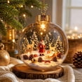 thumbnail image 6 of Clear Christmas Diorama Bauble Ornament 2D Winter Scene Festive Christmas Tree Hanging Decor for Mantel Window Holiday Gift Idea, 3.15In #, 6 of 7