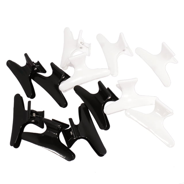 Pinzas para el cabello de peluquería Yuyangstore 12 Uds Negro + Blanco