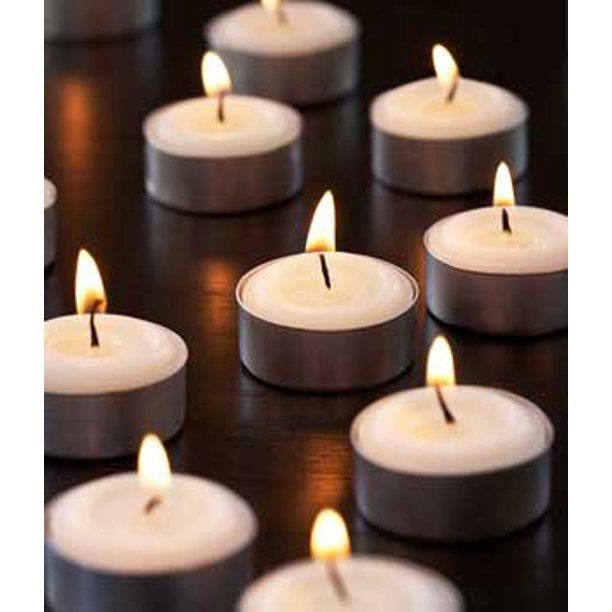 White Unscented Tealight Candles With Burn Time 4.5 Hours Set of 50