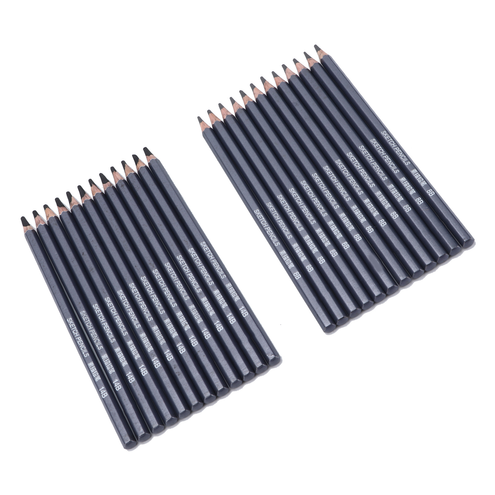 Spptty Sketching Pencil Set,24Pcs Graphite Pencils 2 Hardness Safe