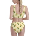 thumbnail image 3 of Daiia Yellow Corn printed 2 piece Swimsuit Bikinis for Women High Waisted Racerback Bathing Suits Summer Tummy Control Scoop Neck Swimwear-Small, 3 of 8