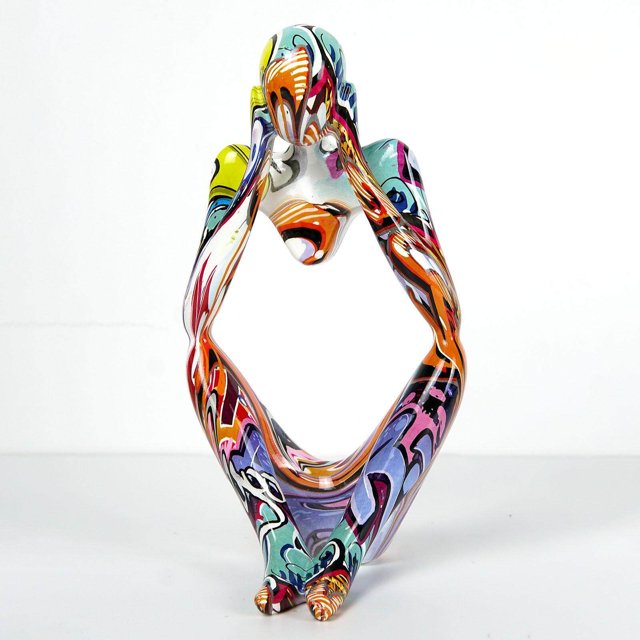 Abstract Thinker Statue Ornament Art Decorative Craft for Table Desktop Human Figurine Decor Party Right Left