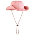 thumbnail image 5 of Wide Brim Hiking Fishing Safari Boonie Bucket Hats 100% Cotton UV Sun Protection For Men Women Outdoor Activities L/XL Pink, 5 of 7