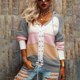 thumbnail image 2 of Suéteres para Mujer Diseño De Empalme con Cuello En V Estilo con Capucha Color De Contraste Suéter con Capucha para Mujer para Fiesta Oficina Hogar Gris M, 2 of 6