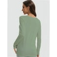 thumbnail image 3 of Women Long Sleeve Shirts Tops Fall Tunic Causal Fashion Round Neck Basic Tee, 3 of 6