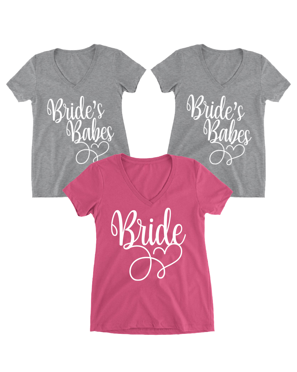 bridesmaid v neck shirts