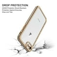 thumbnail image 7 of Njes Case for iPhone 7/iPhone 8, Glitter Crystal Clear Bling Diamond Rhinestone Bumper Anti Scratch Ultra Slim Skock Absorption Technology TPU Protective Cover Case -Gold, 7 of 7