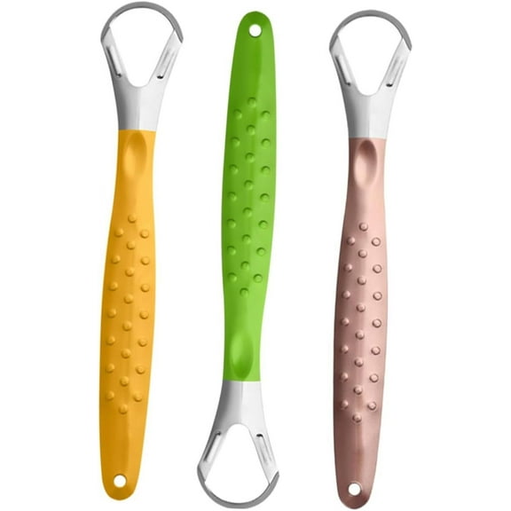 Tongue Scraper 3 pcs Metal Adult Stainless Steel Cleaner Adult Tongue Scraper