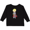 thumbnail image 3 of Inktastic Prince, King, Knight, Sword, Crown, Blond Hair Boys Long Sleeve Toddler T-Shirt, 3 of 5