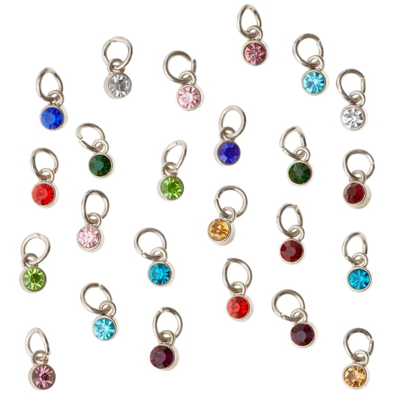 Bead Landing Mini Rhodium-Colored Glass Charms, 12 Packs: 24 ct. (288 total)