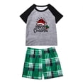 thumbnail image 2 of Awdenio Kids Christmas Pajamas for Family Xmas Matching Sets Short Sleeve Shirts and Plaid shorts Santa Christmas Tree Sleepwear Two-piece Sets, 2 of 6