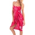 thumbnail image 2 of HAPPY BAY Women's Beachwear Summer Beach Coverups Bikini Wraps Sarong Cover up Wrap Skirt Swimsuit Swimwear Swim Cover ups Bathing Suit for Women One Size Bubbles, Red, 2 of 5
