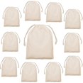 thumbnail image 1 of 25 X 30 Cotton Cloth Bags Set Of 10 Pieces - Drawstring Bags Bread Bags Fruit And Vegetable Bags - Storage - Shopping Nets Vegetable Net Diy Sustainab, 1 of 5