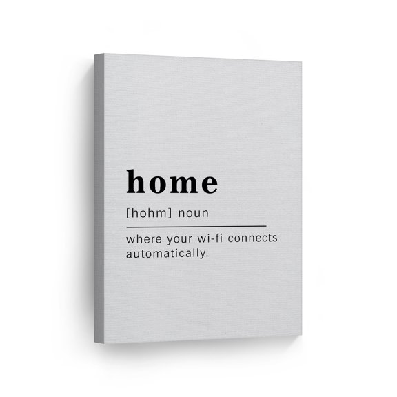 Smile Art Design Funny Noun Dictionary Definition of Home Canvas Print Inspirational Quote Sign Office Living Room Bedroom Bathroom Wall Decor Wall Art Home Decor Ready to Hang Made in USA 12x8
