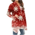 thumbnail image 6 of ClodeEU Womens Christmas Print Cardigan,Open Front Long Sleeve Cardigans,Christmas Holiday Trendy Casual Coat Red v,Womens Plus S, 6 of 6