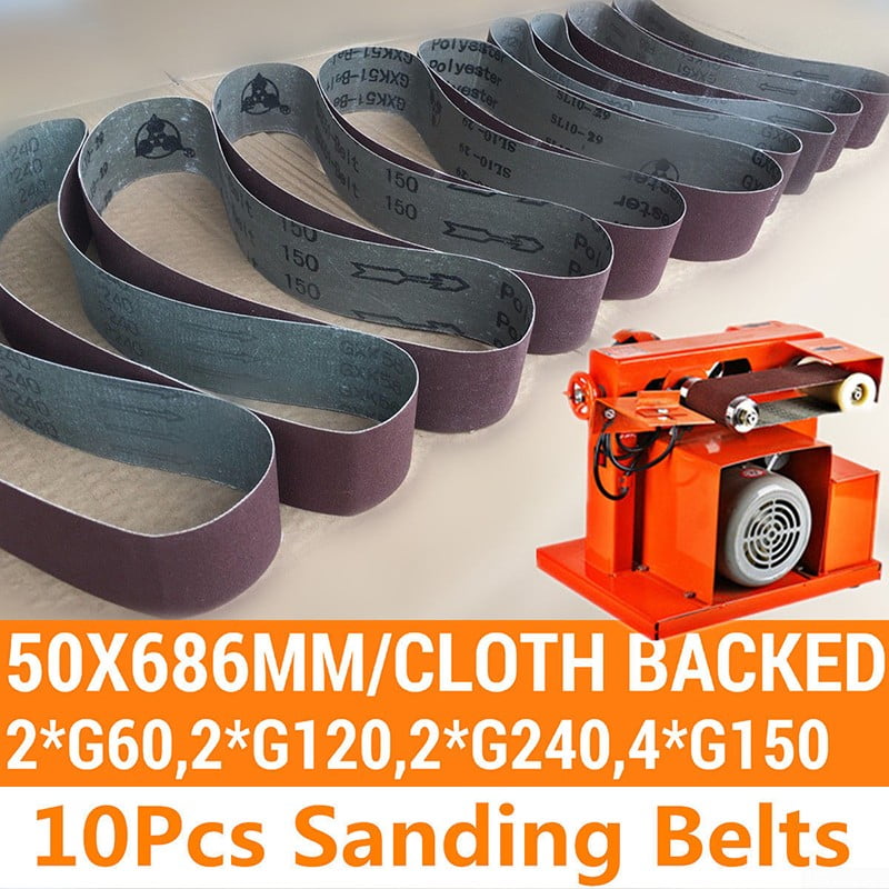 240 Sander Power Tool 150 10 Pcs 50*686 Mm Sanding Belts Mixed Grits 60 120 