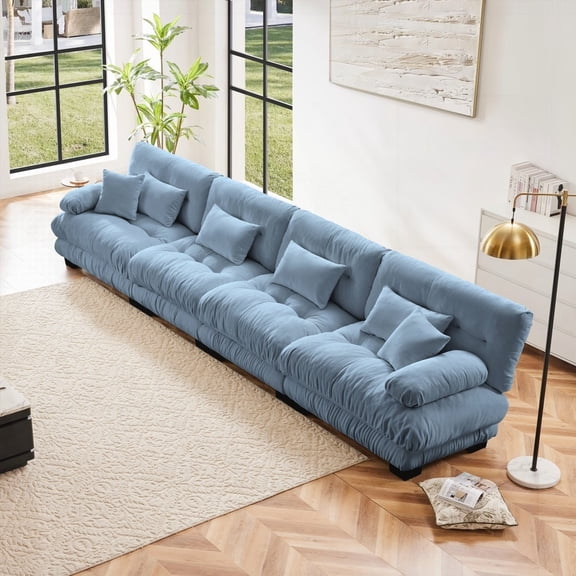 Modern Simple Chenille 4-Seater Sectional Sofa 220×80×75cm