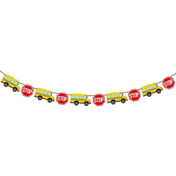Back to School Decorations Banner Welcome Sign Classroom Hanging Decor School Bus Pencil Theme First Day of School Party Supplies Bulletin Board Bunting Garland No DIY Needed