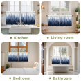 thumbnail image 6 of Navy Blue Ombre Tier Curtains, Primeval Forest Modern Abstract Art Aesthetics Light Filtering Kitchen Curtains, 2Pcs Rod Pocket Half Window Treatments Panels for Sink Cafe Cabinet Camper 27.5x36In, 6 of 9