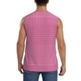 thumbnail image 4 of Easygdp Pink Gingham Men's Breathable Tank Tops Sleeveless Sporty T Shirts for Basketball, Mountaineering, Bodybuilding -XX-Large, 4 of 8