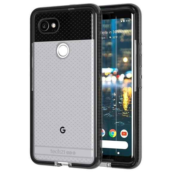 Tech21 Black Smoke EVO Check Anti-Shock Case TPU Cover for Google Pixel 2 XL
